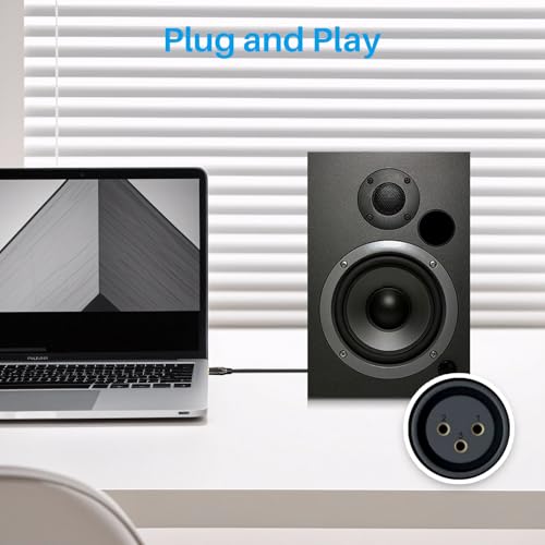 XLR to 3.5mm (1/8 inch) Microphone Cables, 1 Pack 6 Feet Oxygen-Free Copper 3-Pin Male to Male XLR Cables for Smartphone,Laptop, MP3 Player, Podcast Audio Mixer and More - size: 6 Feet, style: 1 Pack(XLR to 3.5mm Cables)