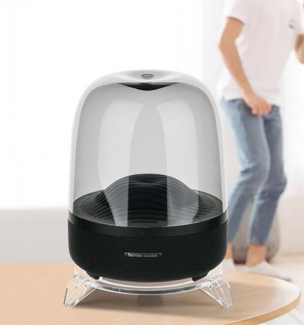 Coyktonty Speaker Stand for Harman/Kardon Aura Studio3/4 Wireless Portable Bluetooth Speaker Mount Desktop Stand Holder (Transparent) - color: Transparent
