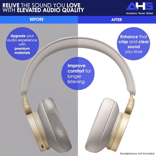 AHG Accessory House Global Upgraded Replacement Beoplay h95 Ear Pads Cushions Compatible with Bang & Olufsen Beoplay H95 Headphones (Gold). Sheepskin Leather/High-Density Foam/Strong Magnet - color: Gold