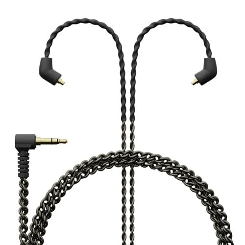 BASN SC100 IEM Silver-Plated MMCX Cable, 150cm OFC Wired Cable for in-Ear Monitors - Compatible with BASN Bsinger, Bmaster Series (SC100-MMCX-Black) - color: SC Black