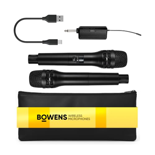 Bowens Dual 8 Inch 400W PA System – Portable Speakers with Bluetooth, USB/SD, LCD & Remote – DJ Sound System with Wireless Karaoke Microphone for Singing/Microfono & Stands