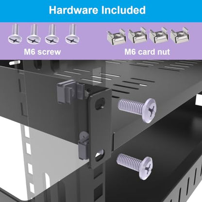 2 Pcs of 1U Universal Server Rack Shelf, 12" Deep