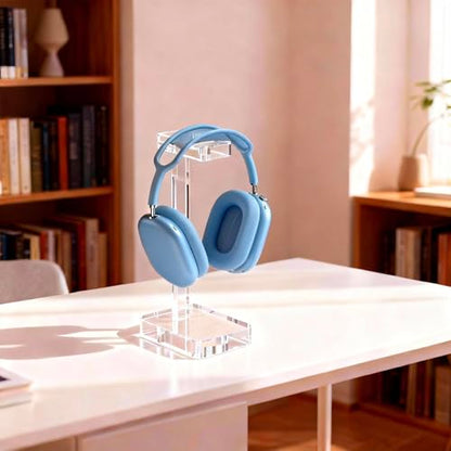 Headphone Stand Headset Holder for Desk, Solid Christal-Clear Acrylic with Stable Base Earphone Hanger for Gaming Room Office Accessories - color: Clear
