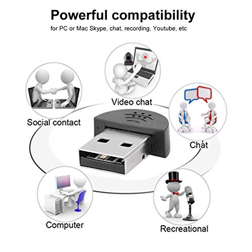 Mini USB Microphone for Computer, Noise Reduction MIC Recording for Desktop PC, Free Audio Receiver Adapter for Web Chat Video Conferencing MSN fit USB Interface
