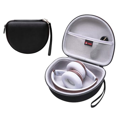 Headphone Case Compatible with Beats Studio Pro/Solo 4 / Studio 3 / Solo 3 / Picun B8 / BERIBES/JLab JBuds Lux ANC Wireless Bluetooth Noise Cancelling Headphones（Outer Black+Inner Grey） - color: Gray