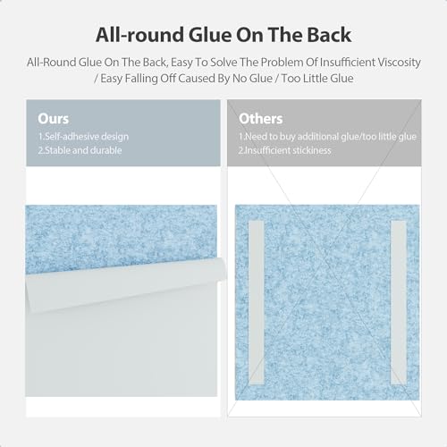 12 Pack Square Acoustic Panels Self Adhesive Sound Proof Foam | High density sound acoustic panel, 12 X 12 X 0.4 in acoustic wall panels in home, office, and more (Light Sky Blue) - color: Light Sky Blue, size: Square 12pcs