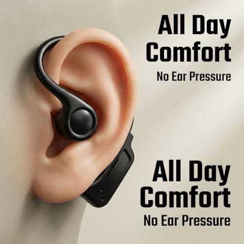 Bone Conduction Headphones, Bluetooth 5.3 with ENC Noise-Canceling Mic, IP54 Waterproof, 15H Playtime HiFi Stereo Sound for Running, Cycling, Workout (Blue) - color: Blue