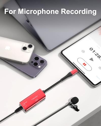 Tiny Audio Interface for Guitar, 192kHz/24bit USB C and Lightning Interface | Pocket size, Low Latency, High fridenty Sound, Compatible with iPhone/iPad/tablet/Mac for music and voice recording
