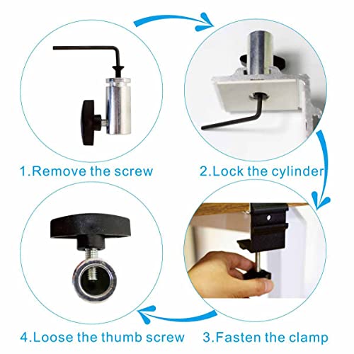 Replacement Heavy Duty C Clamp for 1/2” Base Magnifying Lamp,Desk Lamp,Swing Arm Lamp,Phone I pad Mount,Tablet Mic Holder,Table Mount Clamp for Microphone Stand Mic Boom Arm (G1 SIVLER) - color: G1 Sivler
