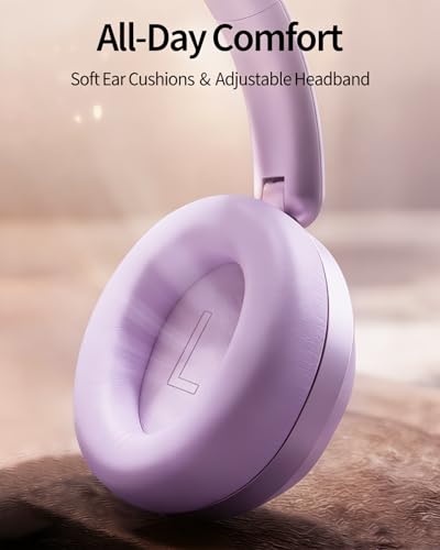 Wentronic Y05 Wireless Bluetooth Headphone, Noise Cancelling, Purple | Wireless Over-Ear Headphones, Hi-Res Audio, 48H Playtime, Built-in Mic, Comfort & Connectivity, Works with iOS, Android & PC - color: Purple