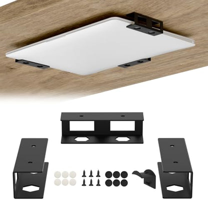 Under Desk Laptop Mount for Lenovo,HP,Asus,Acer Laptop Under Desk Holder with Anti-Scratch Pads Compatible with Laptop,Mac mini,MacBook,Keyboard Under Desk Laptop Shelf with Headphone Hanger