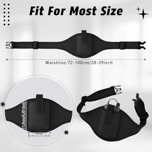 Foilswirl 2 Pack Mic Belt for Fitness Instructor Microphone Belt Holder Adjustable Carrying Pouch Waistband Bag Case for Theatre, Speaker, Singers, Teaching (Black, Gray) - color: Black, Gray