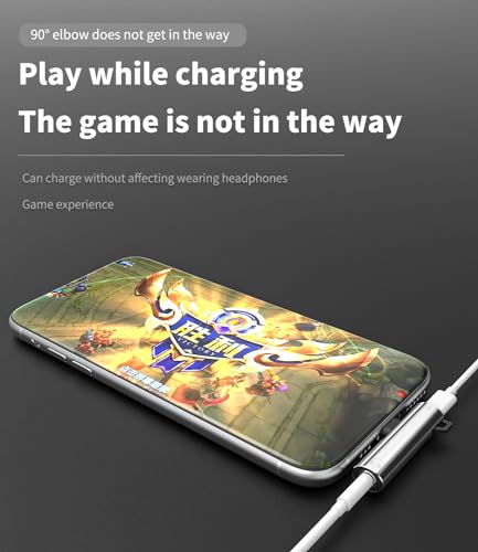Lightning to 3.5mm Headphone Jack Adapter (2 in 1) for iPhone 14 13 12 11 Pro Max 7 8 for ipad for Apple MFi Certified Headphones AUX Audio Charging Splitter Dual Port Adapter Accessory