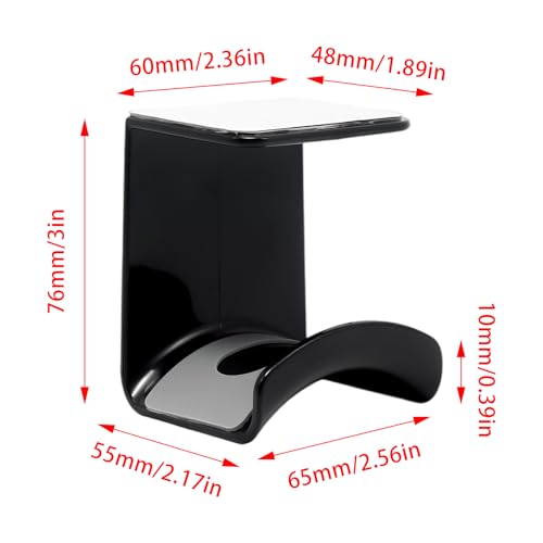 Black Headphone Stand Hanger,Hanging Headset Holder Hook Under Desk - color: Black, size: Under Desk