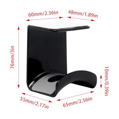 Black Headphone Stand Hanger,Hanging Headset Holder Hook Under Desk - color: Black, size: Under Desk