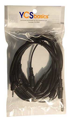 Five Pack of YCS Basics 3 Foot 3.5mm Headphone Extension Cables Male/Female - size: 003 Ft 5 Pack