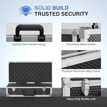Phenyx Pro XL Carrying Case with Customizable Pre-Diced Foam PCSE-XL | Three-Layer Foam, Aluminum Alloy Frame, Protective Gear Storage, 8-Channel Wireless Mic Systems - size: Extra Large (20.4×10.2×7.9 Inch)