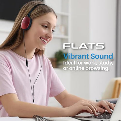 JVC Flats Foldable Colorful Flats On Ear Headphones with Remote and Microphone, 3.94 Foot Gold Plated 3.5mm Slim Plug - HAS160MA, Adjustable - Red - color: Red, style: Mic and Remote