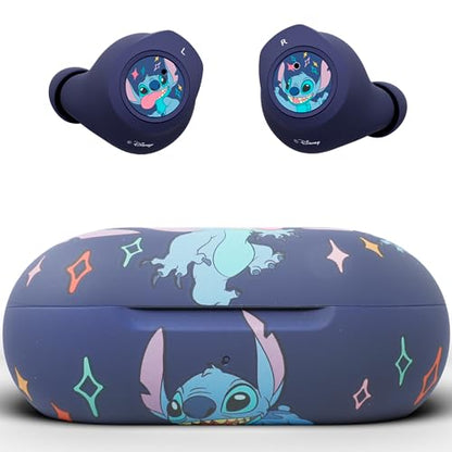 Disney Lilo and Stitch Bluetooth Earbuds w/Charging Case- Wireless Headphones w/Built-in Mic+ Up to 30 Hrs Playtime- Lilo and Stitch Gifts for Girls,Boys,Women,Men,All Fans of Lilo and Stitch Stuff - color: Stitch Lick