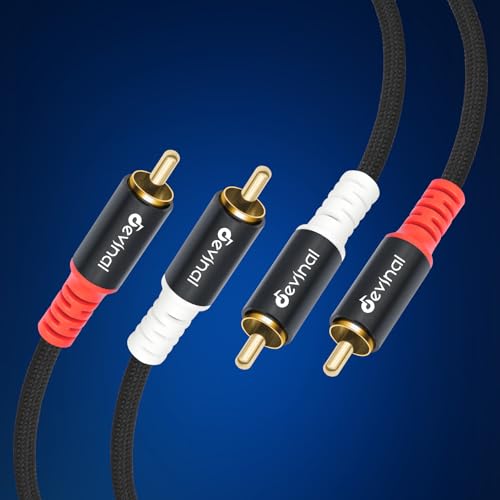 25FT RCA Cables, 2RCA to 4RCA Audio Cable, Male Stereo RCA Cord Shielded Braided for Home Theater, HDTV, Amplifiers, Hi-Fi Systems, Car Audio, Speakers - size: 7.6 Meters/ 25 FT