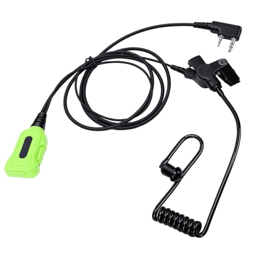 Yunseity Radio Earpiece, 2 Way Radio Headset with Acoustic Tube Noise Reduction Microphone Push to Talk, for TK TH KPG HYT 2 Pin Dual Pin 3.5mm .5mm