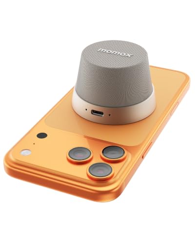 MOMAX Magnetic Portable Wireless Speaker, Enhanced Bass & Clear Sound | IPX6 Waterproof with Aluminum Alloy Design & 12H Playtime for Travel, Shower, Kitchen & More - color: Titanium