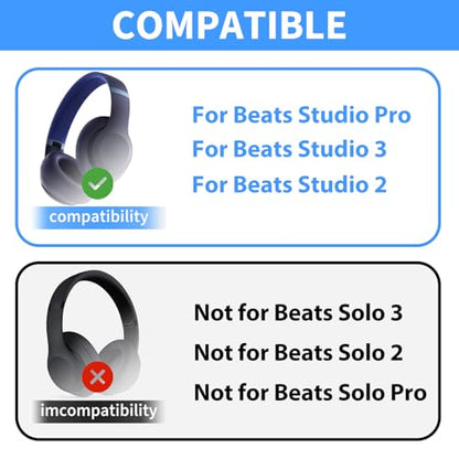 Adhiper Silicone Sweat Headband Cover for Beats Studio Pro & Studio 3 Headphones, Silicone Cover Headphone Cover Accessories for Beats Studio Pro, Studio 3 Headband, Washable & Sweatproof - Blue - color: Blue