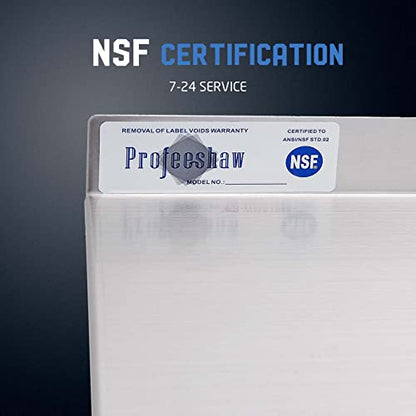 Profeeshaw NSF Stainless Steel Shelf 14” x 36”, Commercial Wall Shelving | 300 lb, Wall Mounted Metal Shelves, with Backsplash and 3 Brackets, for Restaurant, Bar, Utility Room, Kitchen and Garage - size: 14"x36"