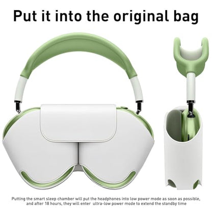 Case Ear Cover for AirPods Max Headphones for Airpod Max Accessories(USB-C/Lightning)(2024/2020), 2 Set of Headband Cover and Clear Soft TPU Ear Cups Sheel,Scratch Resistant and Condensation Resistant - color: A6-Green