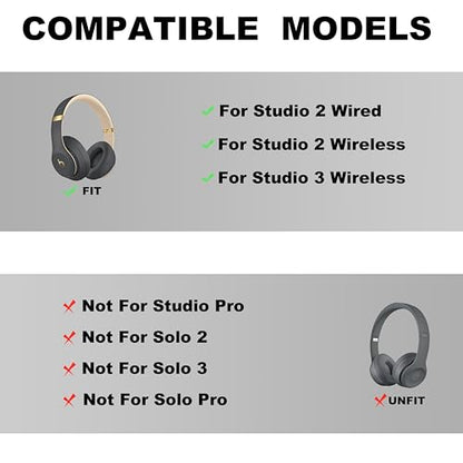 Studio 3 Headband Replacement - Durable & Comfortable Cushion, Compatible with Studio 3 Wireless(A1914) & Studio 2 Wired/Wireless (B0500/B0501) Headphones (Studio 3-Shadow Gray) - color: Studio 3-Shadow Gray