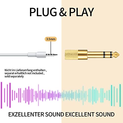 4 Pcs 6.35mm (1/4 inch) Male to 3.5mm (1/8 inch) Female Stereo Headphone Adapters, 3.5mm/1/8'' Female to 6.35mm/1/4'' Male Stereo Audio Adapter Jack Plug for Headphone, Gold Plate