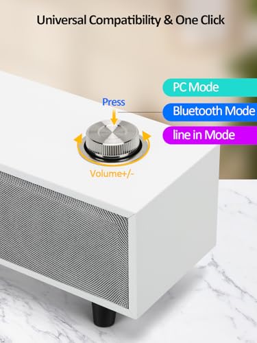 Computer Speakers, 10W Computer Sound Bar, USB Powered PC Speakers, Bluetooth 5.0 and RCA Input pc Speakers for Desktop, Laptops, Phonograph, Phones, Tablets(K01)