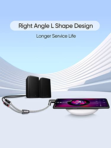 CableCreation 3.5mm to 2RCA Cable 3FT, 3.5mm Mini-Jack to RCA Audio Y Cable | Angle Male to Female Gold Plated Compatible with iPhone, iPod, MP3, Tablets, HiFi Stereo System, Speaker, 0.9m - size: 3FT, style: Angle 3.5mm Male to 2RCA Female