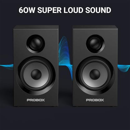 Powered Bookshelf Speakers HiFi Computer Gaming Monitors with Bluetooth 5.3 & 24-Bit USB DAC Stereo Speaker PC Speakers 3.5" Woofer,1" Silk Dome Tweeter, Adjustable Bass/Treble BT16-Black - color: Black