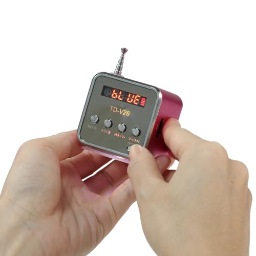 Mini Wireless Portable Bluetooth FM Radio Speaker MP3 Player,Pink - color: Pink
