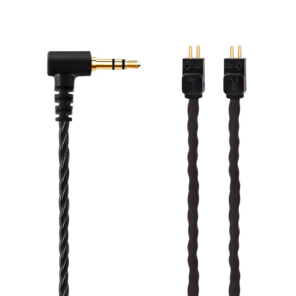SOUNDLINK 2Pin Earphone Cable Wire for in-Ear Monitor Fits for 1964 w4r um3x es3 es5 - Black - color: Black