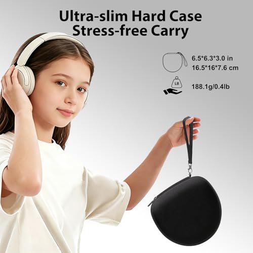 Kid Headphones Case for iClever/Acer/JoySpark Etc Headphone,Black,Case Only | for iClever BTH12 HS19 BTH20 BTH22 BTH26/Candy Bila/Acer/JBL/MIDOLA/JoySpark/JLab/ADOOPE/Spiderman/EarFun/ Etc Kids Headphone - color: Black