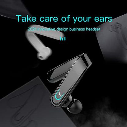 Uigsas Bluetooth Headset, Wireless Bluetooth Earpiece Handsfree Earphones with Microphone Headset 15hrs Working for Laptop Cell Phones Computer Trucker Driver