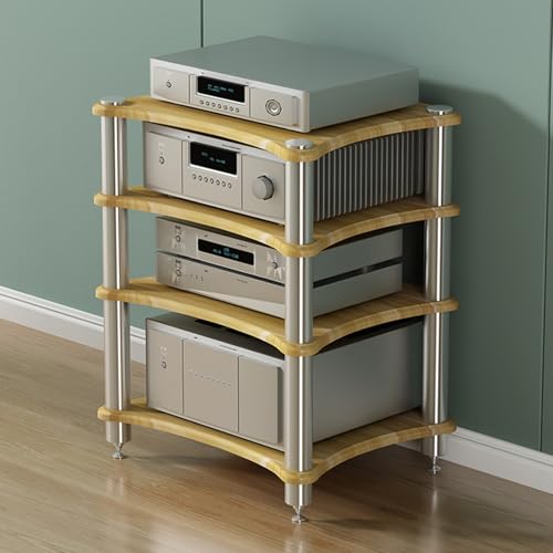 Stereo cabinet,audio rack,av media stand,stereo stand,audio stand,av cabinet,stereo racks and stands,media rack,hifi rack,audio rack cabinet,stereo rack,audio cabinet,audio-video shelving,av rack(4-la - color: 4-layer, size: Wood color