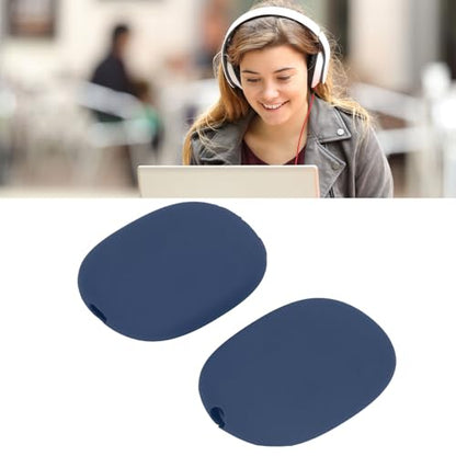 Headphone Protective Cover Kit for iOS Over Ear Headset, Silicone Headband Pad Beam Cushion Earpad Ear Cup Covers Set, Replacement Protector with Precise Openings, Washable (Blue) - color: Blue