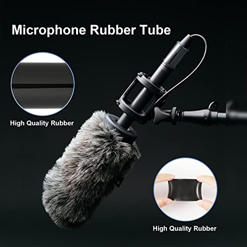 4pcs Microphone Shock Mount Rubber Sleeve, 1.8x0.8inch Sturdy Mic Shock Mount Rubber Spacer Tube Washer Microphone Accessories Compatible with Most Cameras