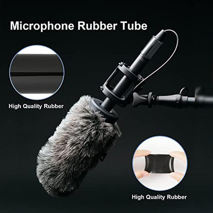 4pcs Microphone Shock Mount Rubber Sleeve, 1.8x0.8inch Sturdy Mic Shock Mount Rubber Spacer Tube Washer Microphone Accessories Compatible with Most Cameras