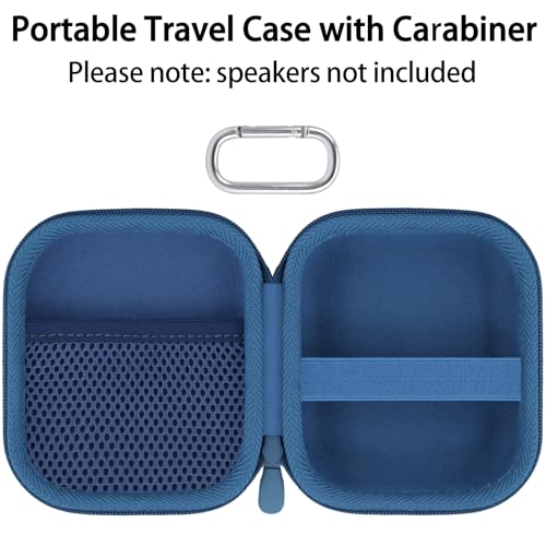 for Bose New SoundLink Micro 2nd Gen Speaker Protective Case, Twilight Blue | EVA Hard Shell, Soft Velvet Lining, Durable Wrist Strap, Portable Travel Bag with Carabiner, Mesh Accessory Pocket - color: Dark Blue Case