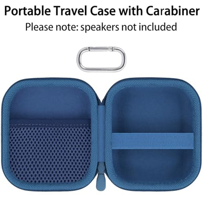 for Bose New SoundLink Micro 2nd Gen Speaker Protective Case, Twilight Blue | EVA Hard Shell, Soft Velvet Lining, Durable Wrist Strap, Portable Travel Bag with Carabiner, Mesh Accessory Pocket - color: Dark Blue Case