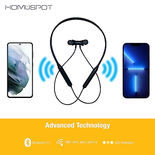 Neckband Wireless Earbuds aptX Low Latency Bluetooth 5.1 Headphones Qualcomm® CVC™ for Gym, Running, Gaming & Meeting Compatible with iPhone, Samsung Galaxy, Google