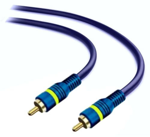 RCA Cable, 12ft,1-RCA Male to 1-RCA Male, Shielded, Gold-Plated Connectors, for Speakers/Subwoofers, Amplifiers, Home Theater Receivers, HDTV, Hi-Fi Systems, etc (2-Pack) - size: (2-Pack) 12-Feet