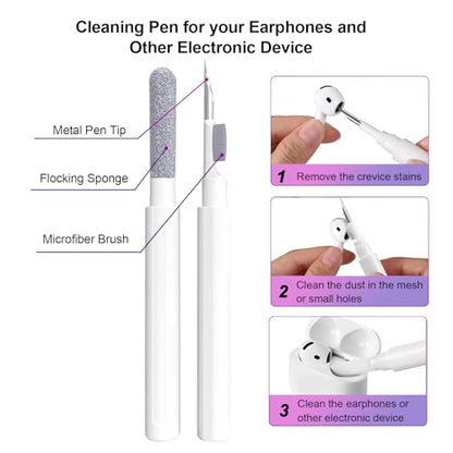 Aircawin for Airpods 4 Clear Case, Shockproof, Soft Transparent TPU Case with Carabiner and Cleaning Pen - color: Diamond Pure, size: Airpods 4