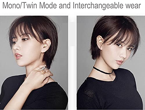 Invisible Mini Wireless Bluetooth Earbuds, Small Semi in-Ear Earbuds for Work & Daily Use, Touch Control, Lightweight for Music & Audiobooks - color: White
