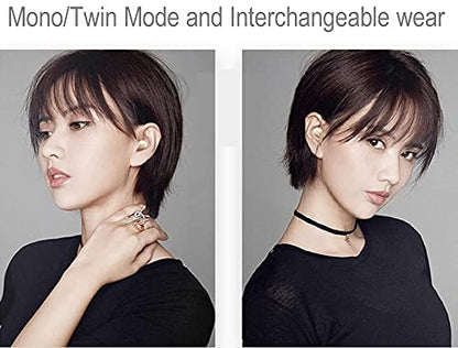 Invisible Mini Wireless Bluetooth Earbuds, Small Semi in-Ear Earbuds for Work & Daily Use, Touch Control, Lightweight for Music & Audiobooks - color: White