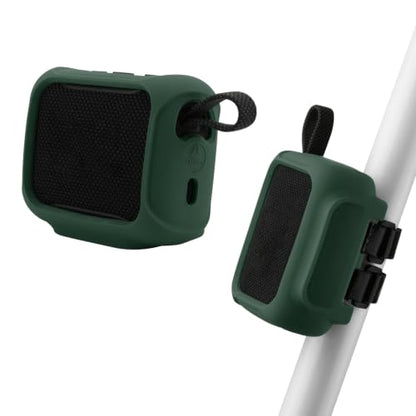Silicone Case Cover for JBL Go 5 Portable Speaker (Deep Green) | Travel Carrying Protective Pouch with Attach Straps for Bike Golf Cart Scooter - color: Deep Green
